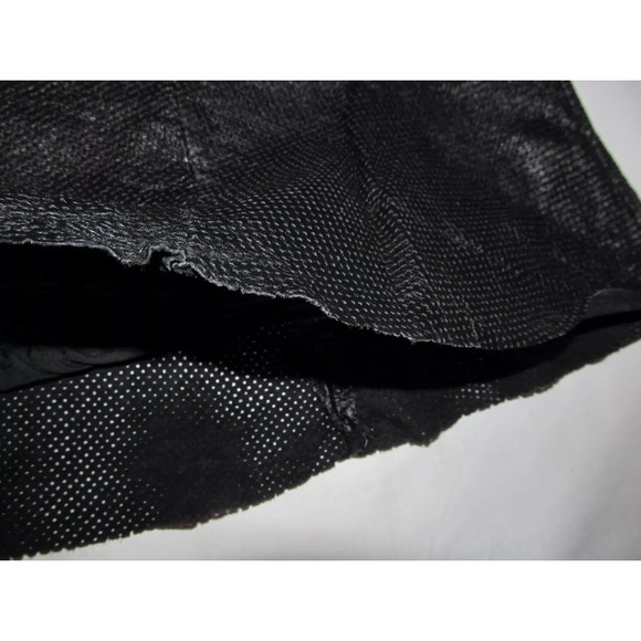 MAXIMA LEATHER perforated flare mini goth skirt M - Picture 2 of 5